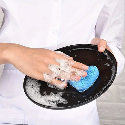 Silicone Scrubber Dishwashing Brush for Kitchen Cleaning
