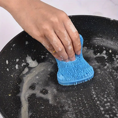 Silicone Scrubber Dishwashing Brush for Kitchen Cleaning